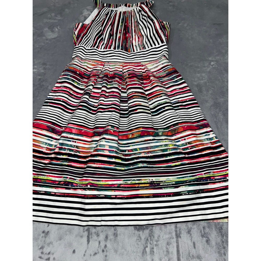 Nine West Multi Color Striped Sleeveless Fit and Flare Dress Size 8